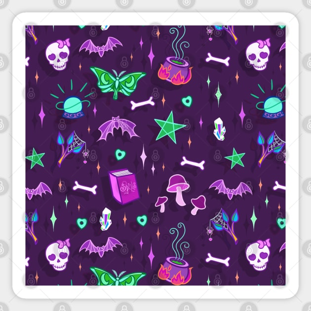 Spooky Cute Halloween Pattern Sticker by Ellador